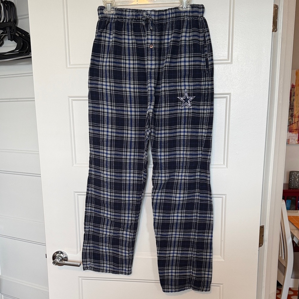 Men's Dallas Cowboys Plaid Lounge Pants - Navy and White